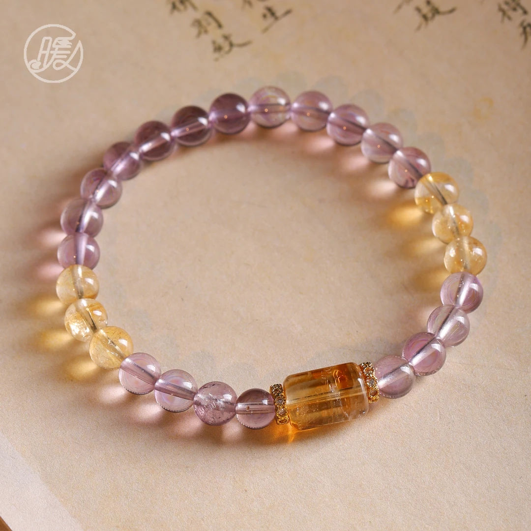 单圈紫水晶手串6mm搭配桶珠配件手链F4623多样性发一