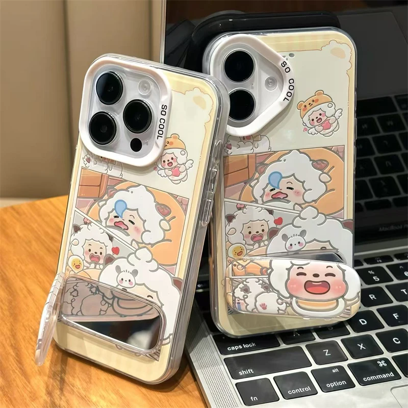憨憨懒洋洋适用iphone16手机壳支架苹果华为vivo小米OPPO荣耀套