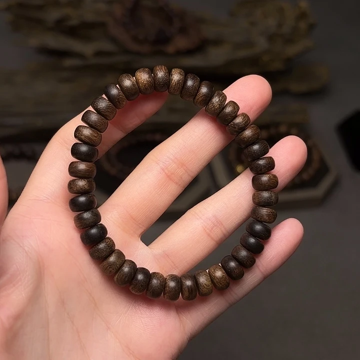 手串沉香越南富森红土瘤疤算盘珠0.8