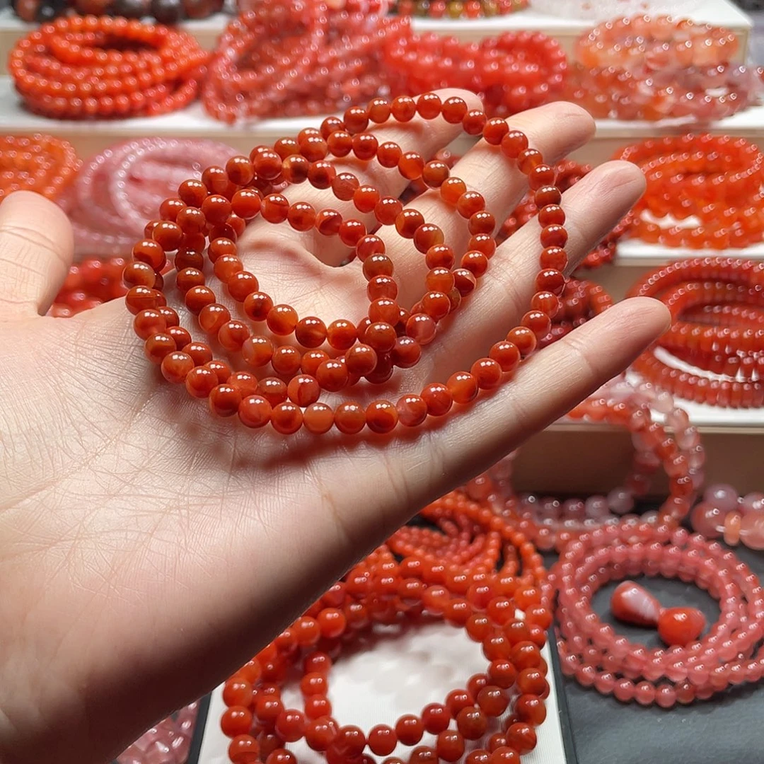 南红玛瑙未镶嵌手链