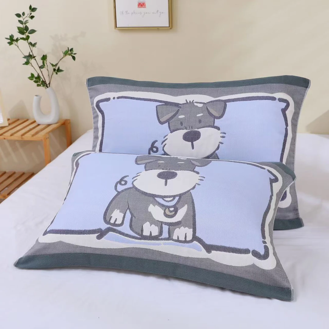 （52*78）8层纱布枕巾1对装透气可爱柔软加厚吸汗加大枕头巾