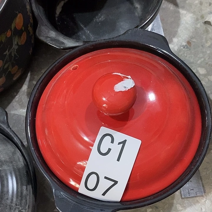 瓷砂锅一个c107红色