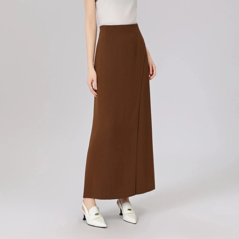 AMASS/阿玛施 时尚气质高腰夏季黑色百搭不规则显瘦裤裙5100507