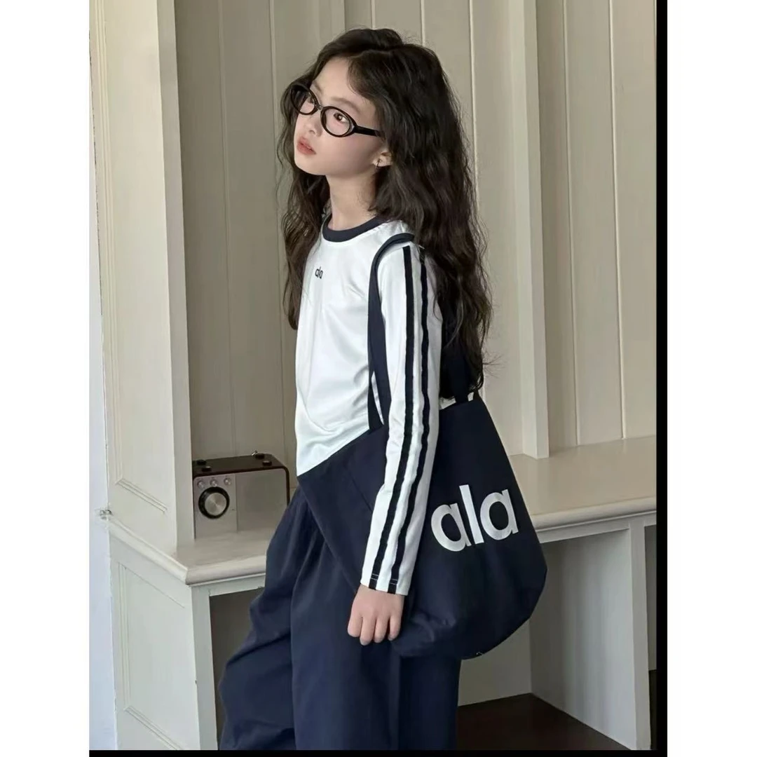 【人手一套】女童秋款高弹长袖T恤衫工装休闲裤套装Z25316