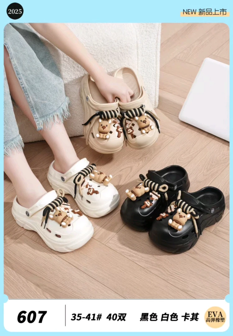 加厚软底防滑洞洞鞋舒适外穿高弹厚底凉鞋沙滩拖鞋网红橡塑时尚