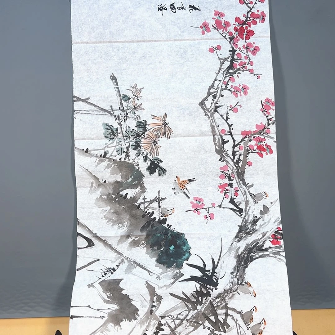 国画872 花鸟和蝴蝶是同一