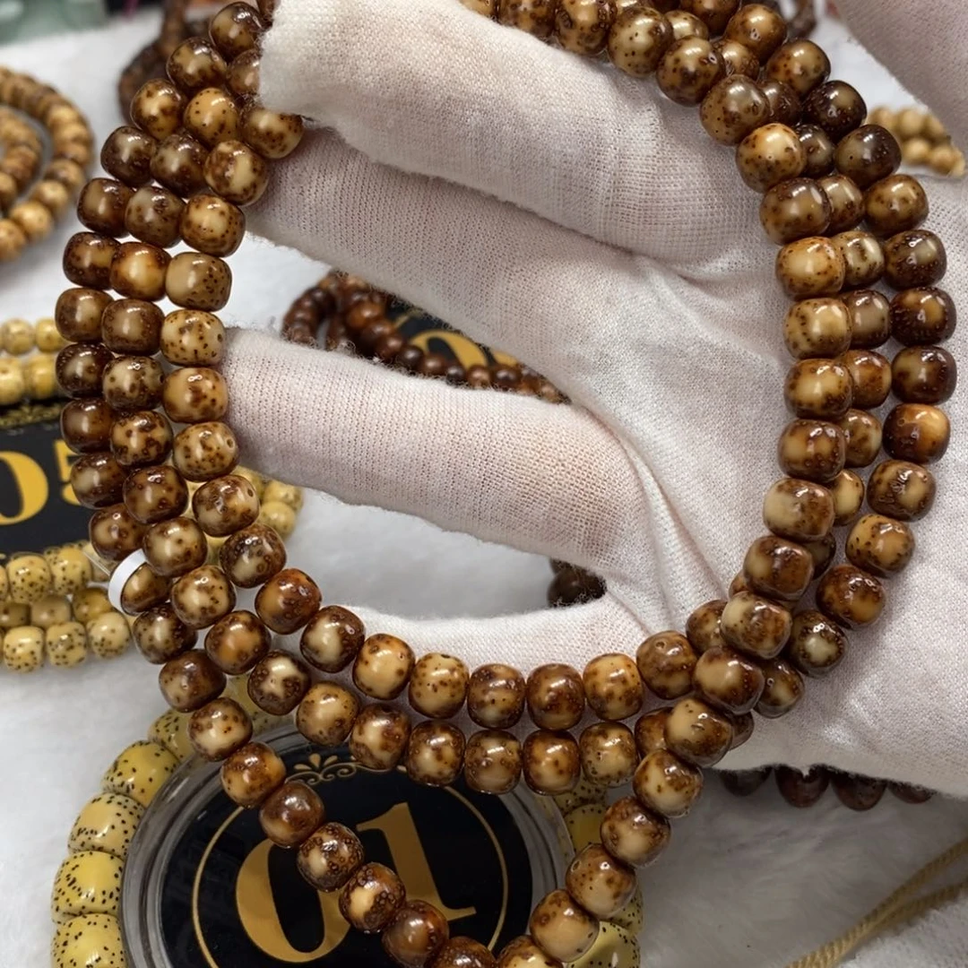 手串星月菩提8/7黑金虎皮半壁