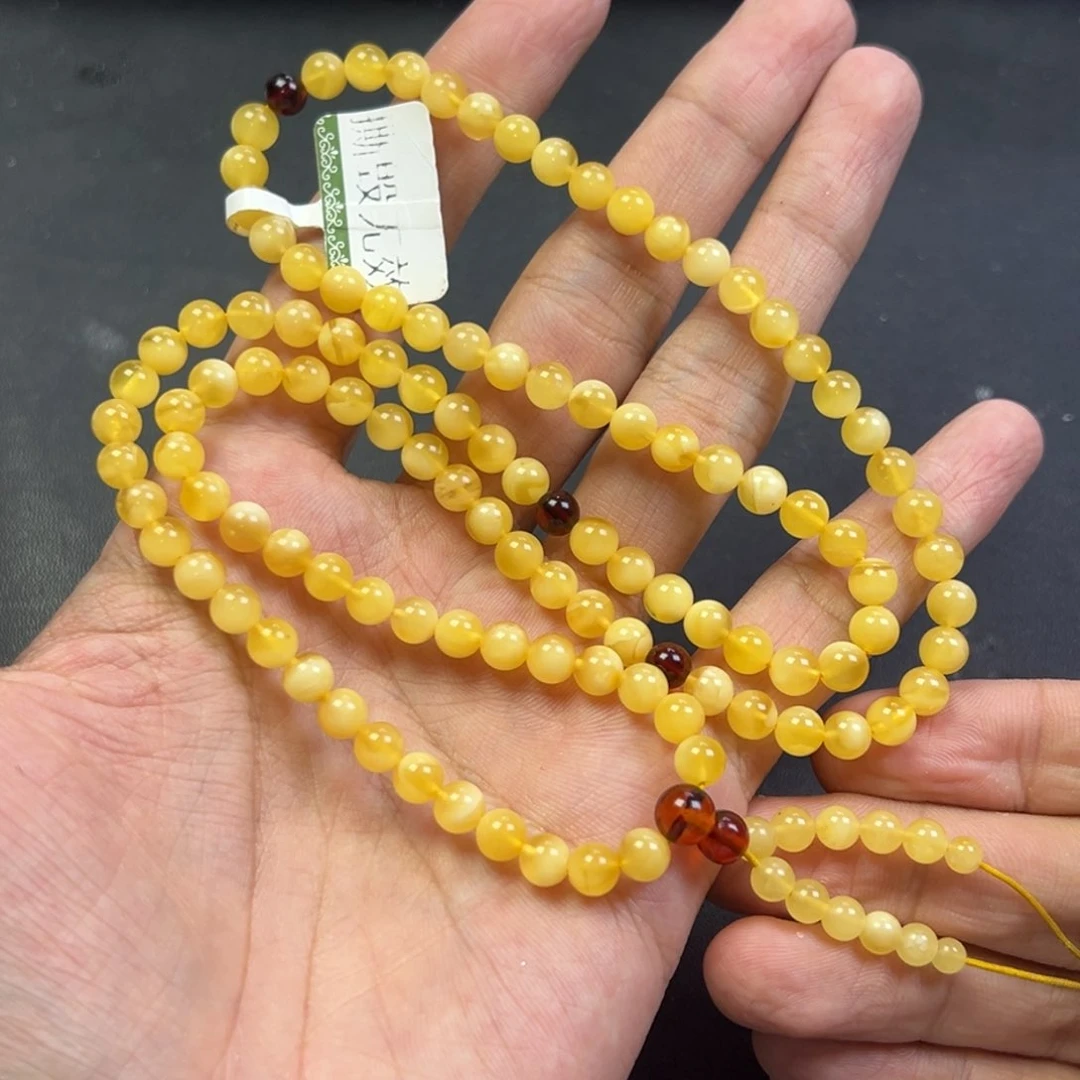 蜜蜡颈饰未镶嵌多样性高端老黄蜡蜜蜡125颗