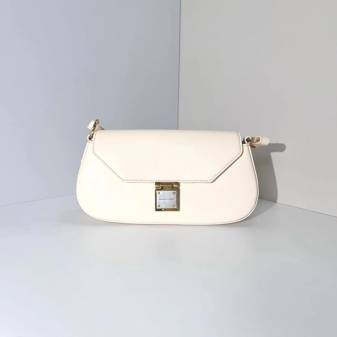 CHARLES&KEITH 20271121米色M女士单肩手提包-杨灬