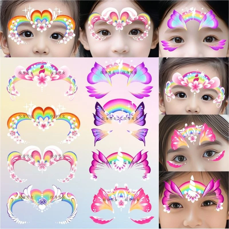 公主儿童彩绘额头贴艾莎公主可爱贴纸节目表演额头贴纸幼儿园化妆