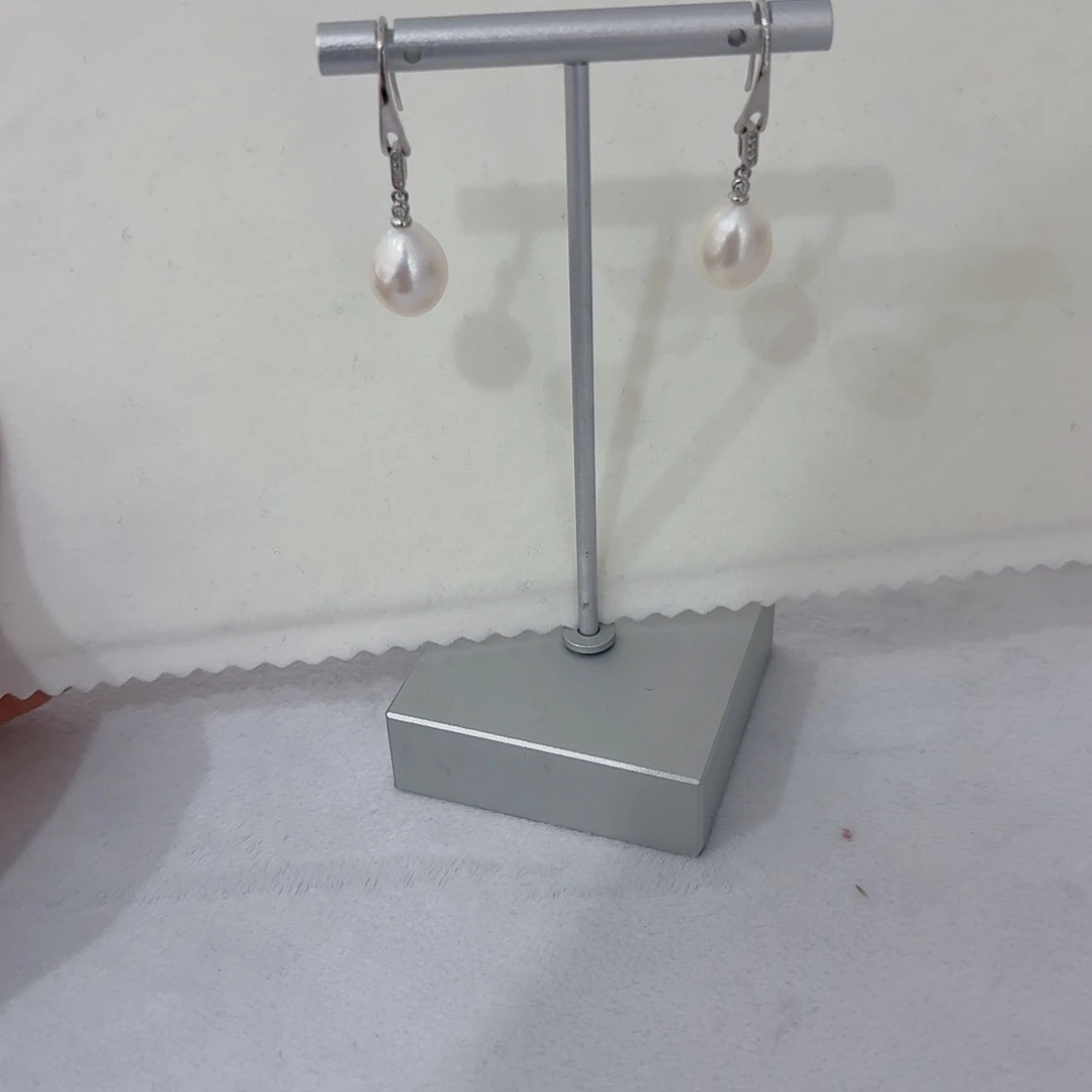 耳饰银S925镶嵌淡水珍珠