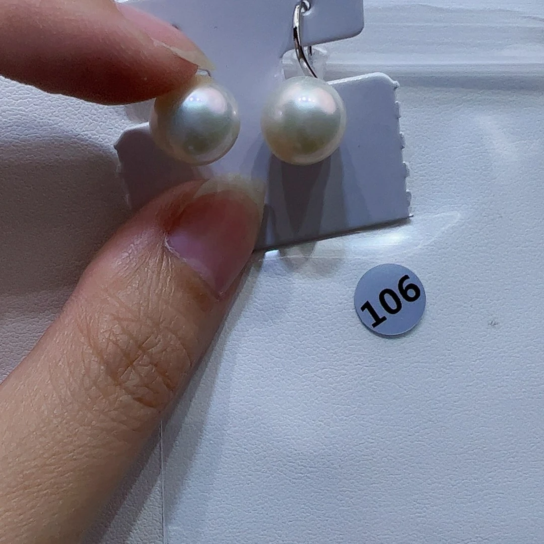 银S925镶嵌淡水珍珠耳饰