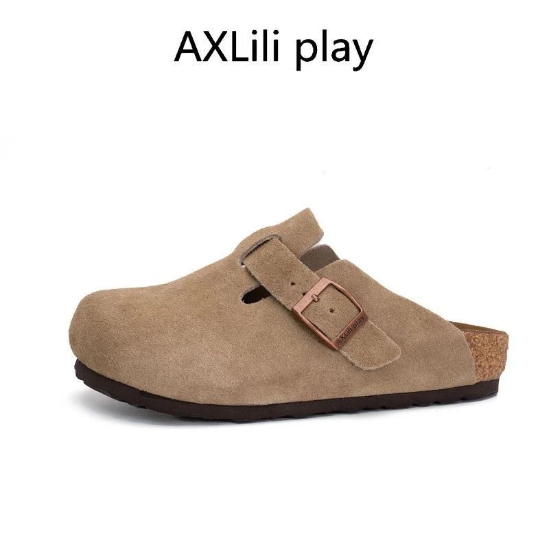 AXILILI PLAY软木勃肯软底经典增高反绒皮百搭经典男女同款卡其