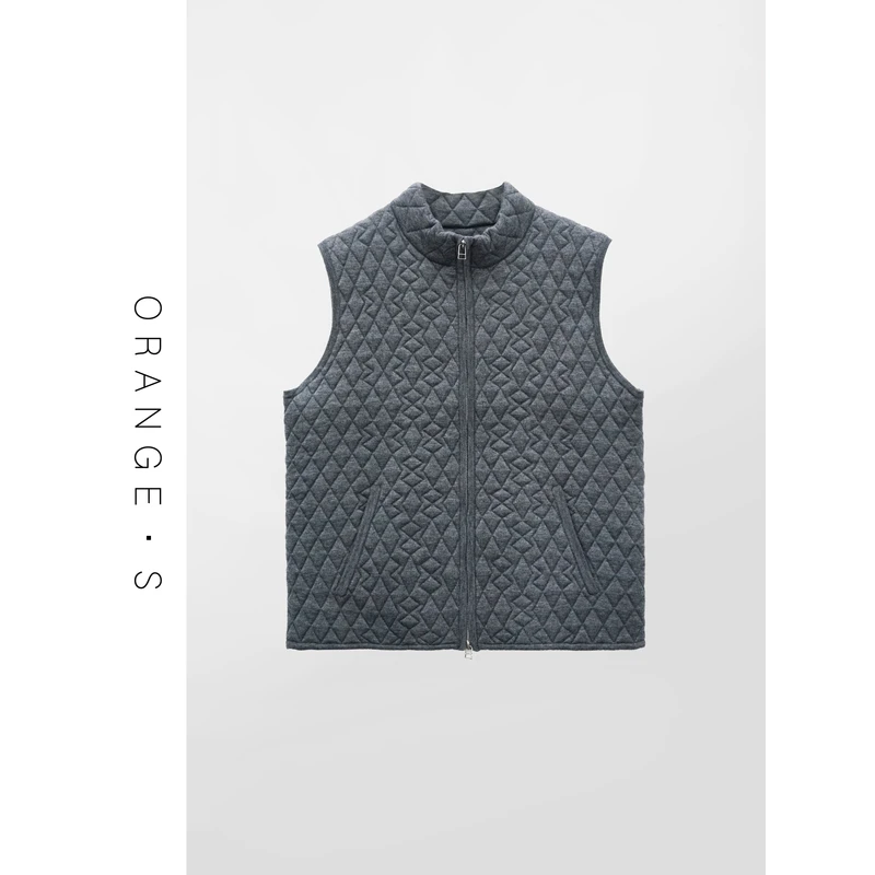 【菱格小调】轻奢极简风~UPW羊毛纱线 休闲立领无袖马甲背心内胆