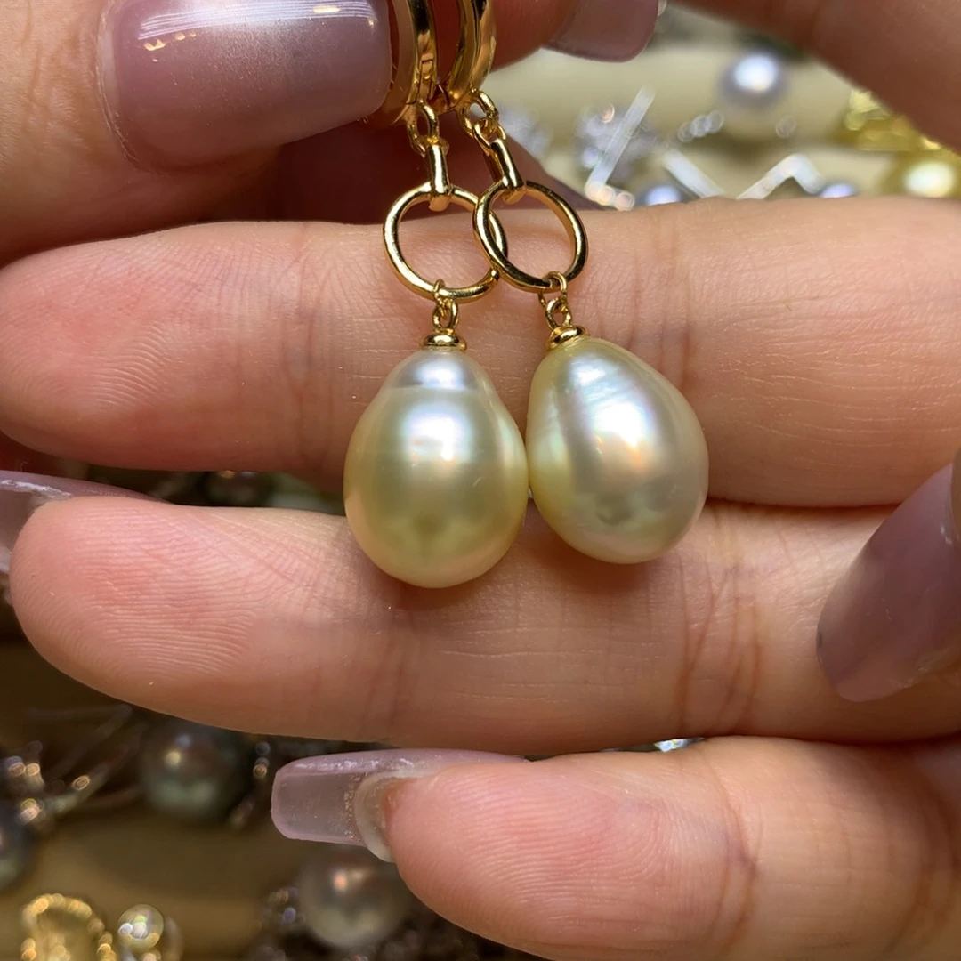 银S925镶嵌耳饰海水珍珠