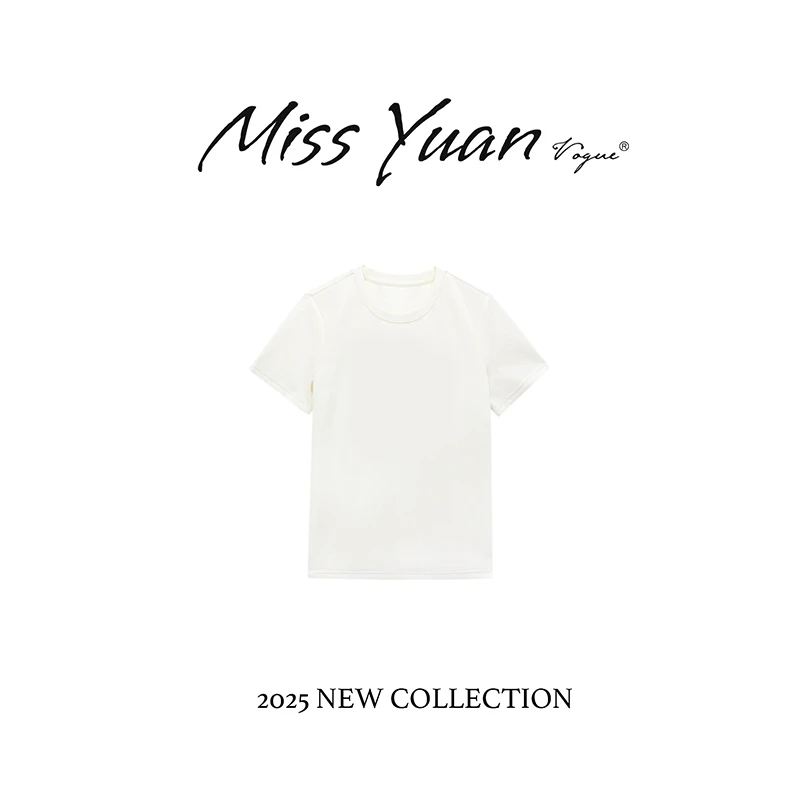 M.Y. 媛总 2025夏季新款上衣轻奢时尚百搭黑色简约T恤MYSZ822D