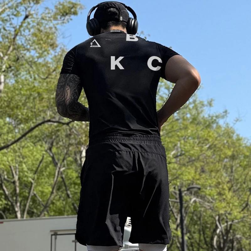 BKCXZICE破冰运动短袖男健身跑步训练速干衣户外骑行透气吸汗t恤