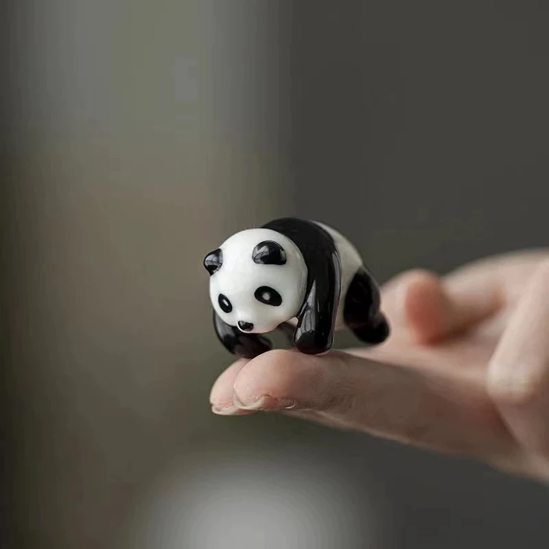 墨已正版多功能手绘熊猫挂件香插摆件杯挂可爱迷你陶瓷小熊猫挂件