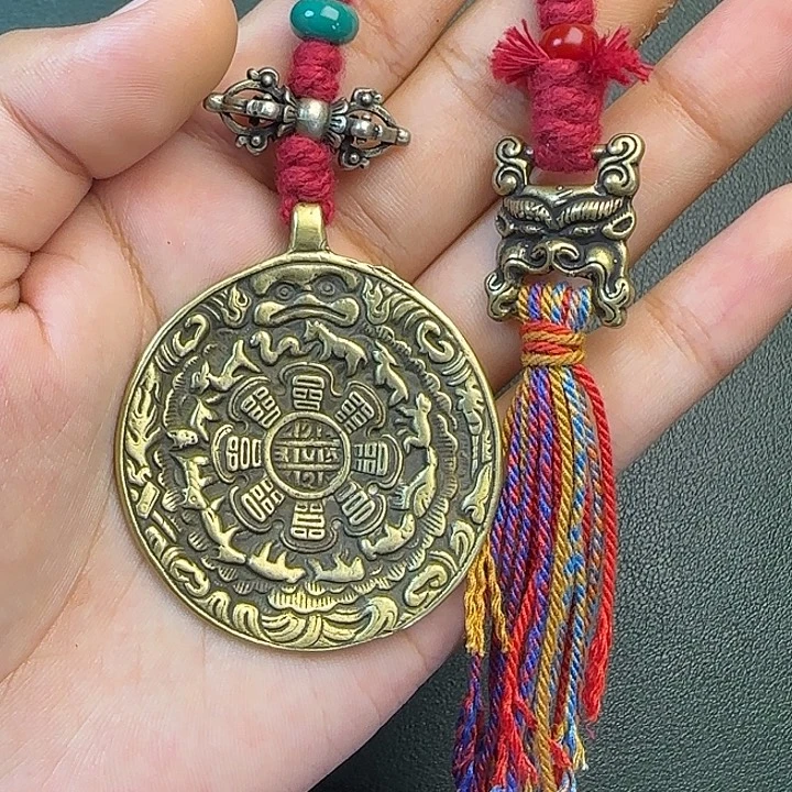 张***骨铜铁合金类藏传工艺品九宫八卦
