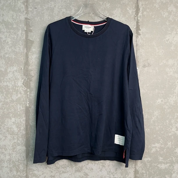 未使用 THOMBROWNE 4*1/汤姆布朗藏青色彩条长袖/14728