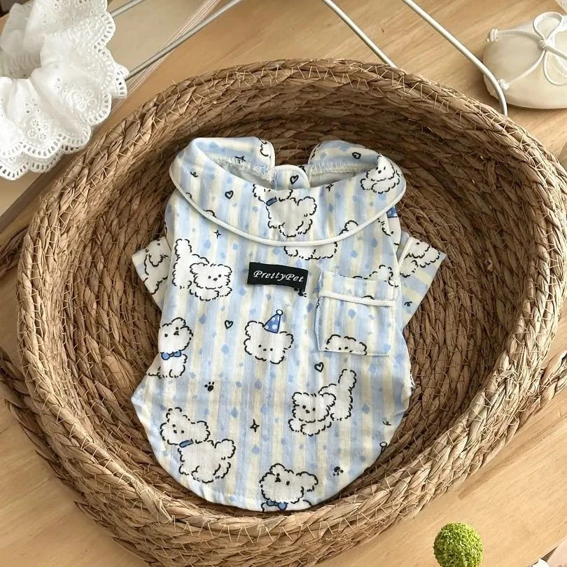 春秋季宠物打底睡衣短袖薄绒衣服洋气防掉毛薄款新款布偶狗狗泰yj