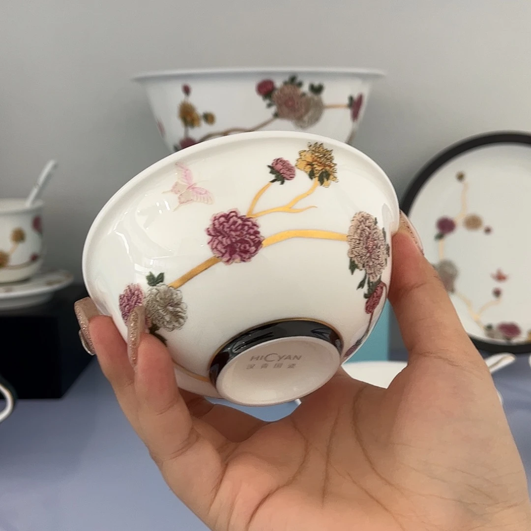 瓷片花开富贵11cm盛世碗