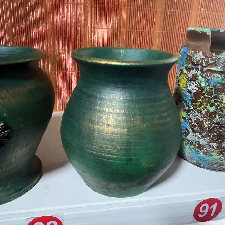粗陶盆有孔高20口15