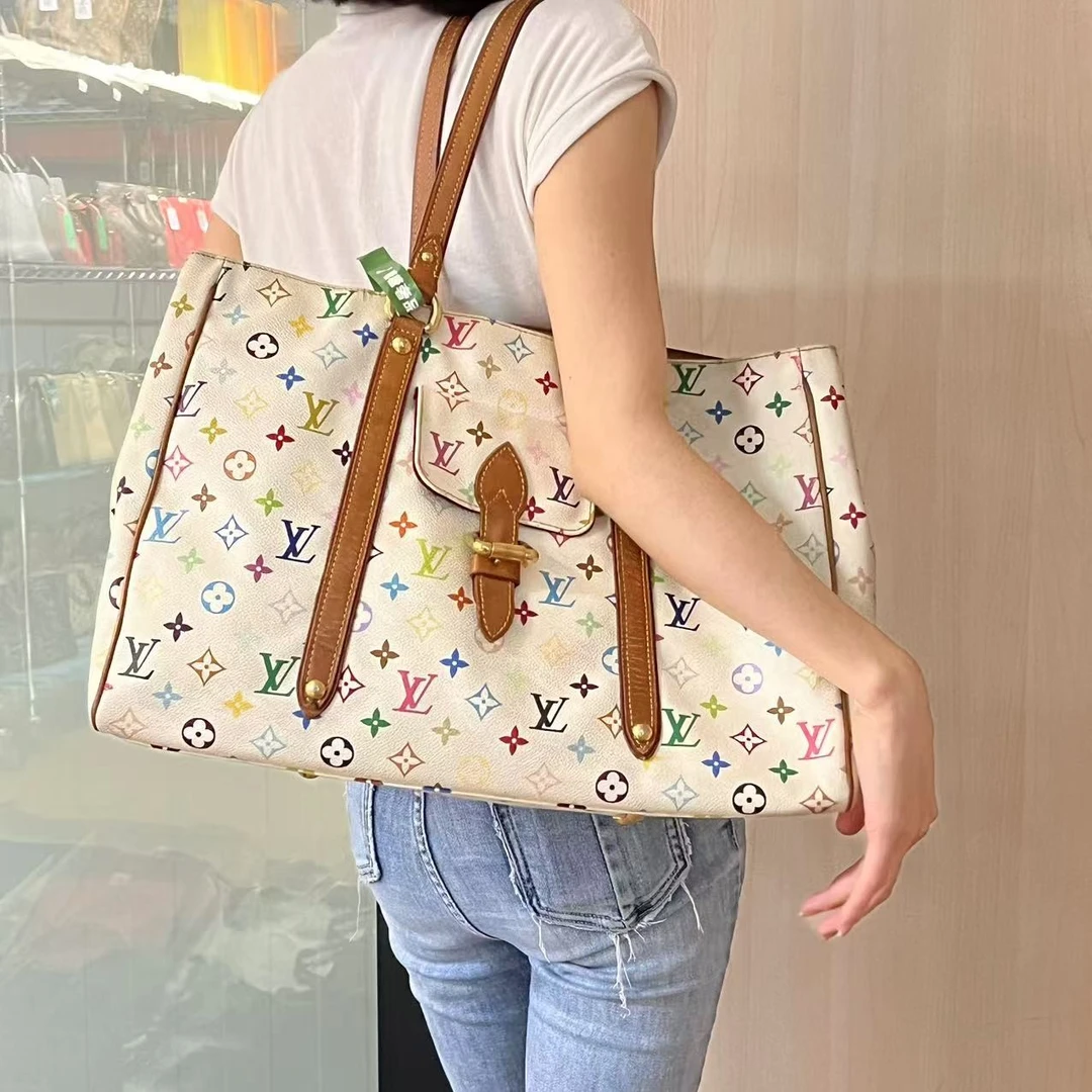 95新 LouisVuitton/路易威登 白三彩腋下包/云海优选/H07122