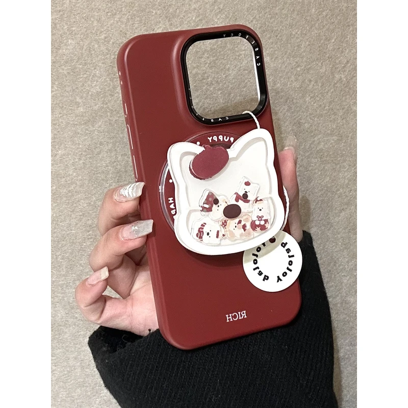 ins可爱卡通红帽子西高地适用于苹果16promax手机壳iPhone15菲林1