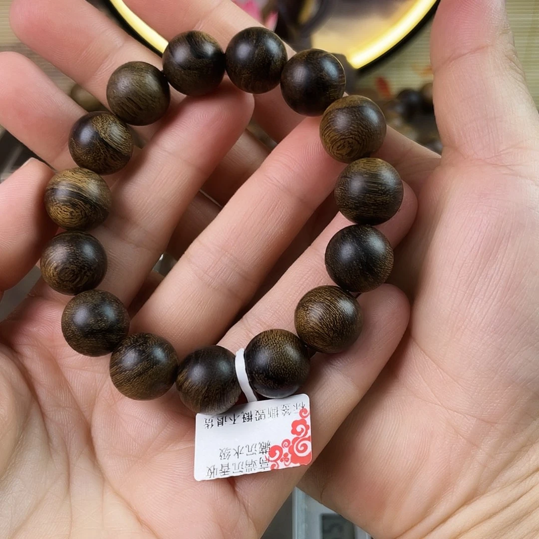 金***闪手串沉香越南芽庄老白棋老料瘤疤虎皮1.4