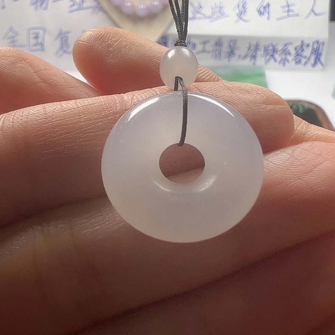 定制翡翠未镶嵌紫底平安扣