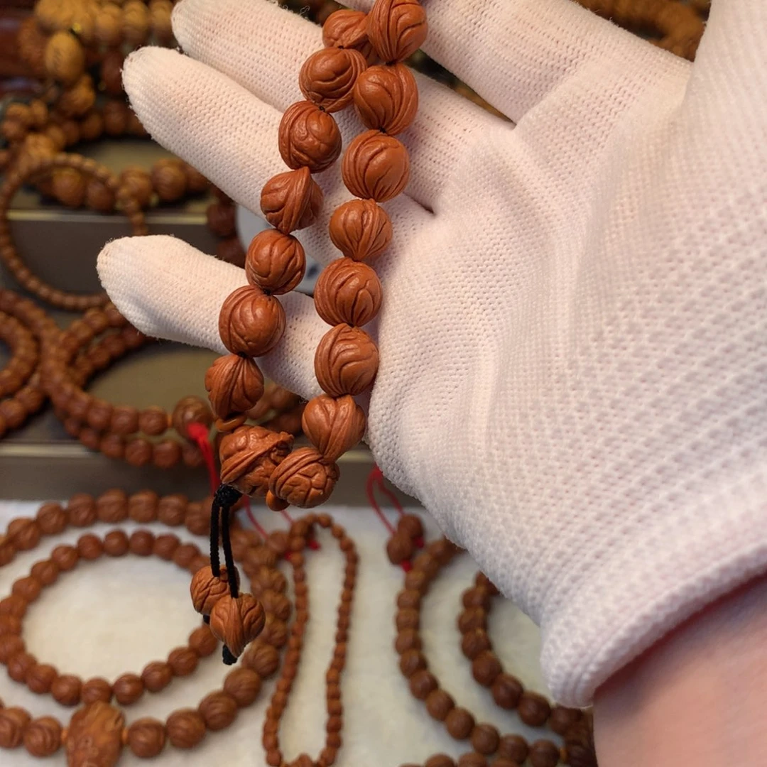 桃核手串安*秦岭龙纹