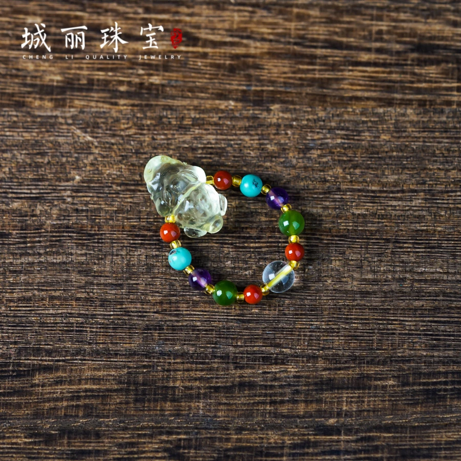 【城丽】水晶吸亿才才才多宝戒指/个ZJH-2101-1