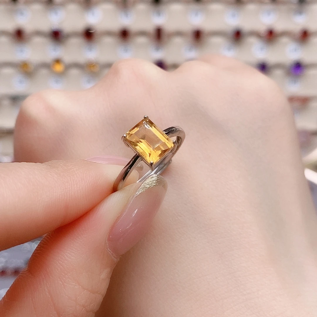 水晶戒指银S925镶嵌戒指