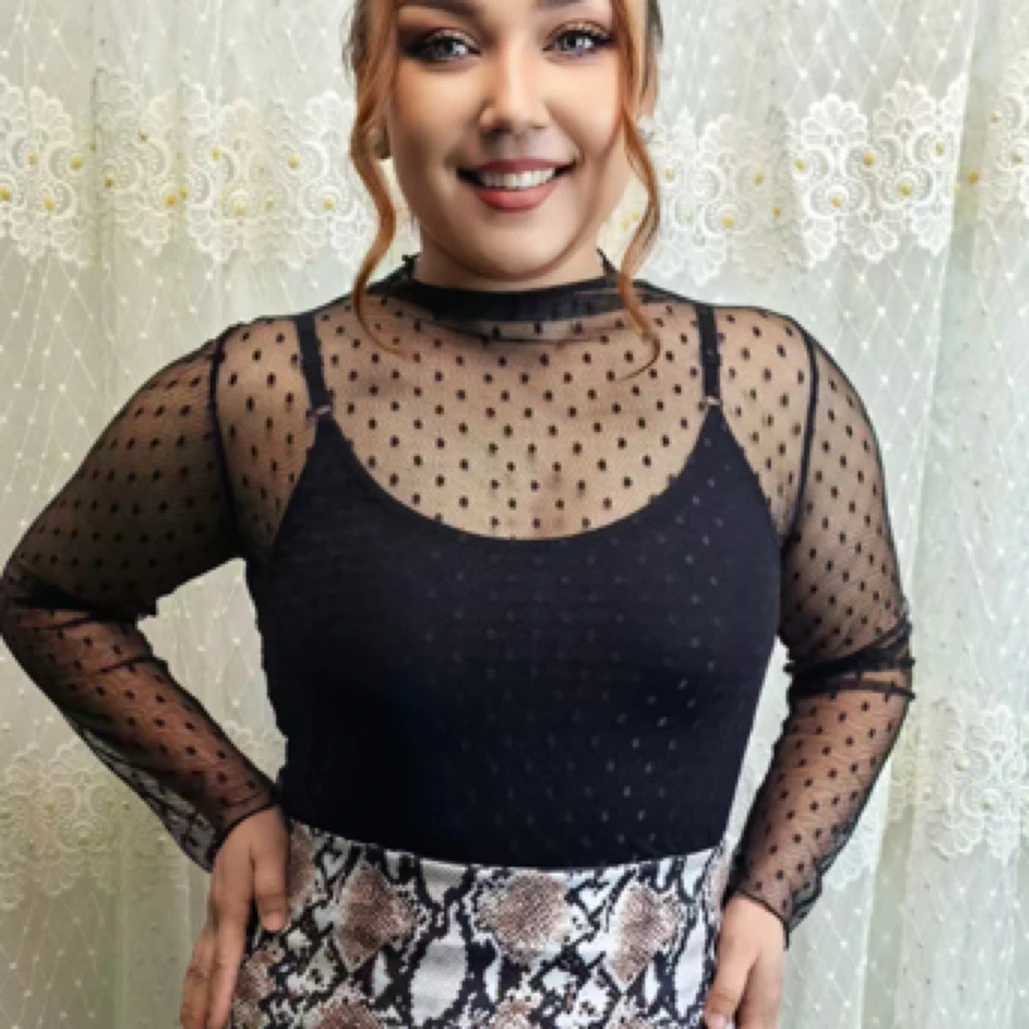 高领网纱蕾丝打底衫女长袖透视薄款内搭洋气上衣