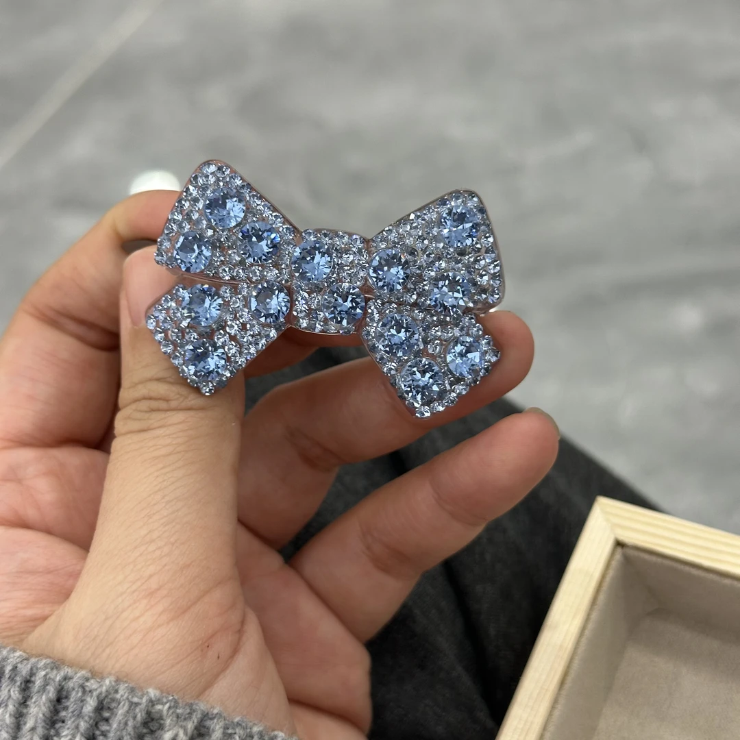 韩国美少女战士蝴蝶结哇扣边夹刘海碎发夹纯手工镶钻侧边顶夹半夹