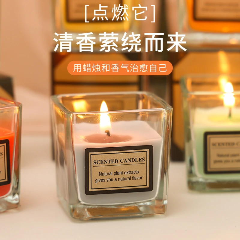 家用无烟浪漫香薰蜡烛DIY 夜市玻璃杯植物蜡香氛精油蜡烛