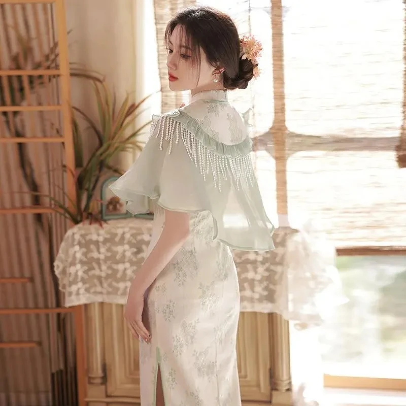 两件套披风小个子司藤法式高级感古法复古少女年轻款改良旗袍女春