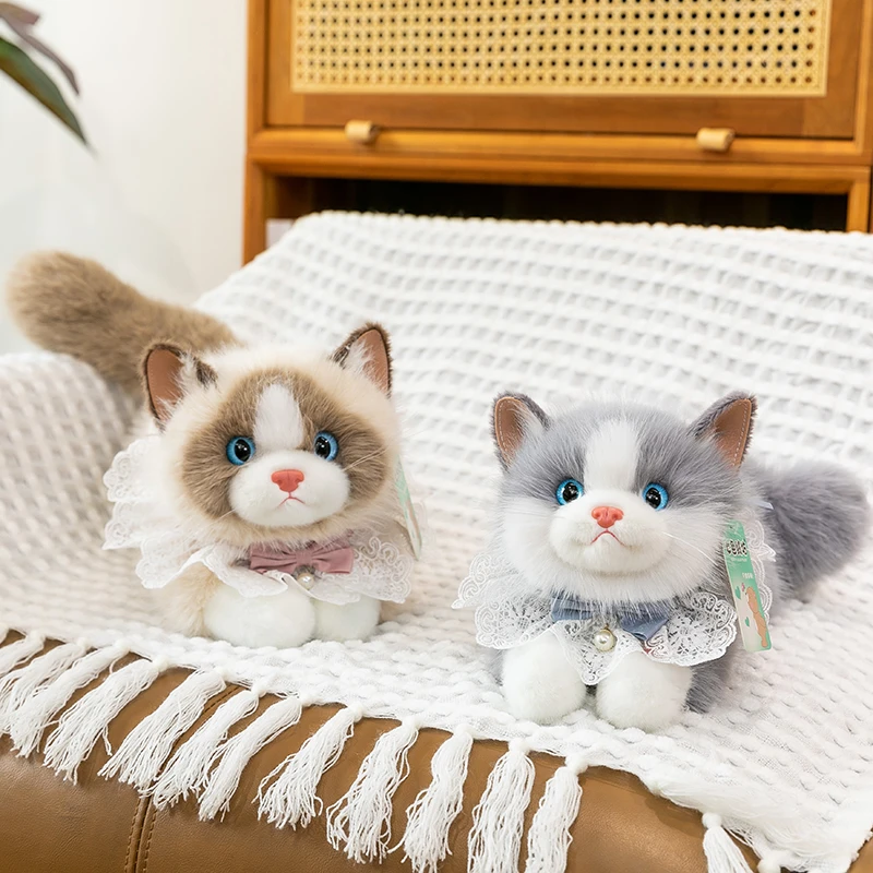 卡通仿真会叫布偶猫玩偶趴姿猫咪陪伴搭子喵星人生日礼物送女友