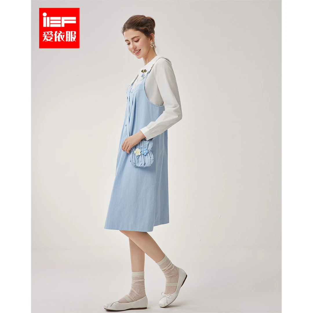 IEF/爱依服2025春季新款韩版甜美可爱减龄少女风背带裙套装欧若风