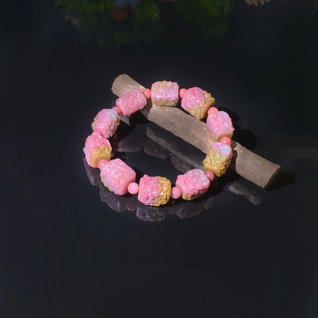 盐源玛瑙凤舞牡丹凝翠链