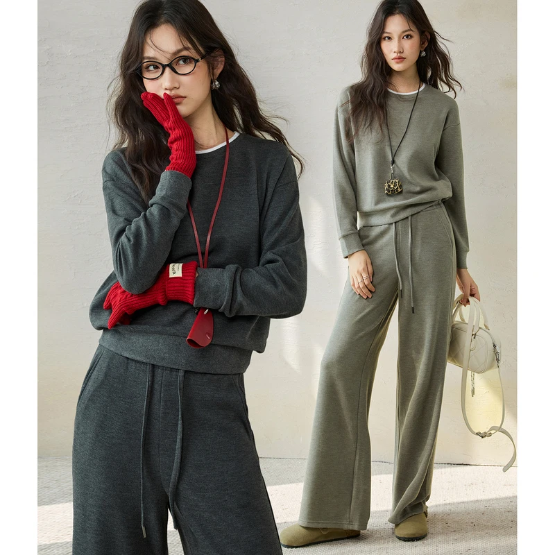 NAGUAGU/南瓜谷【懒人轻松搭】粗针雪花绒女装时尚套装FX3TZ1289-A