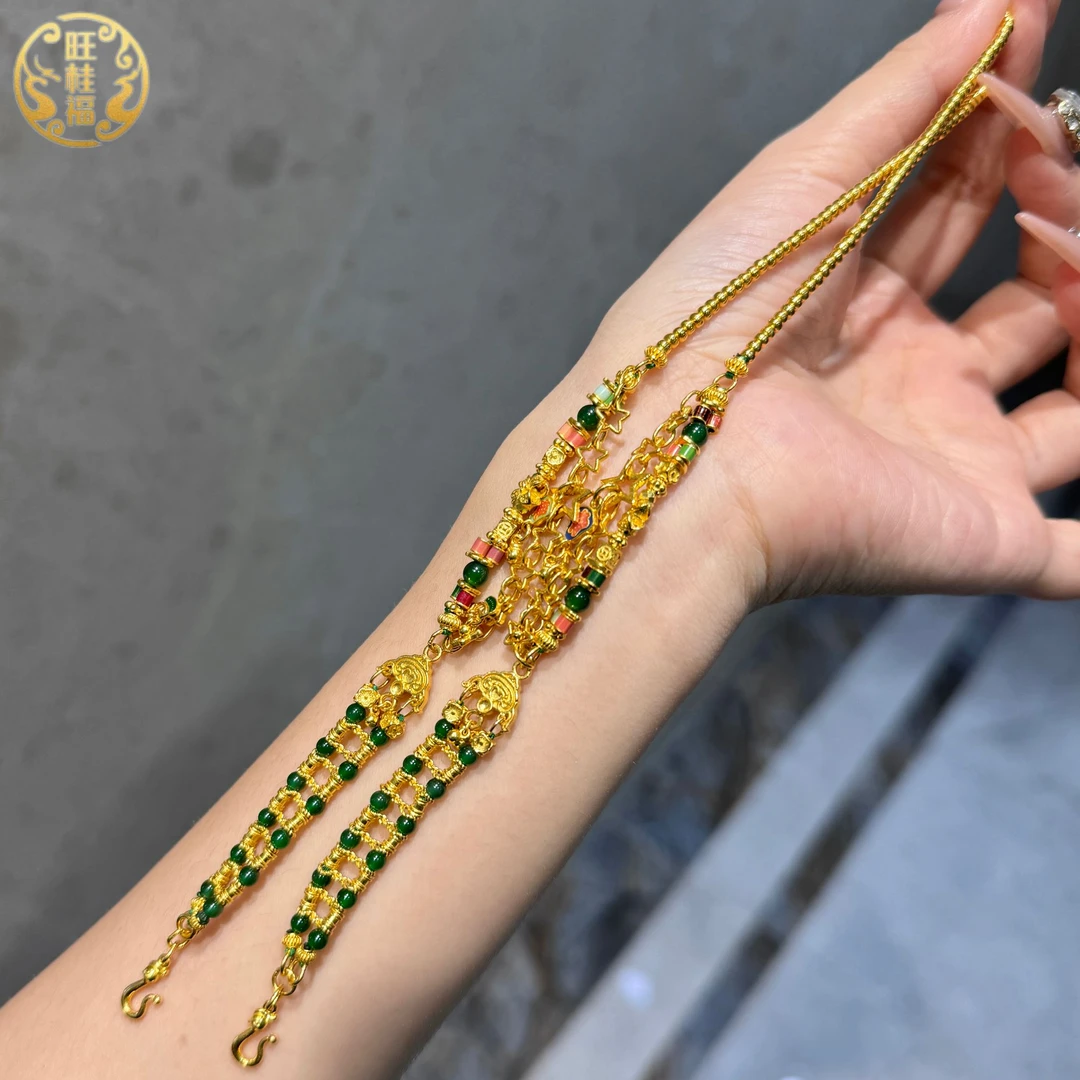 旺桂福传承珠宝足金财源滚滚万能链总重37.34克