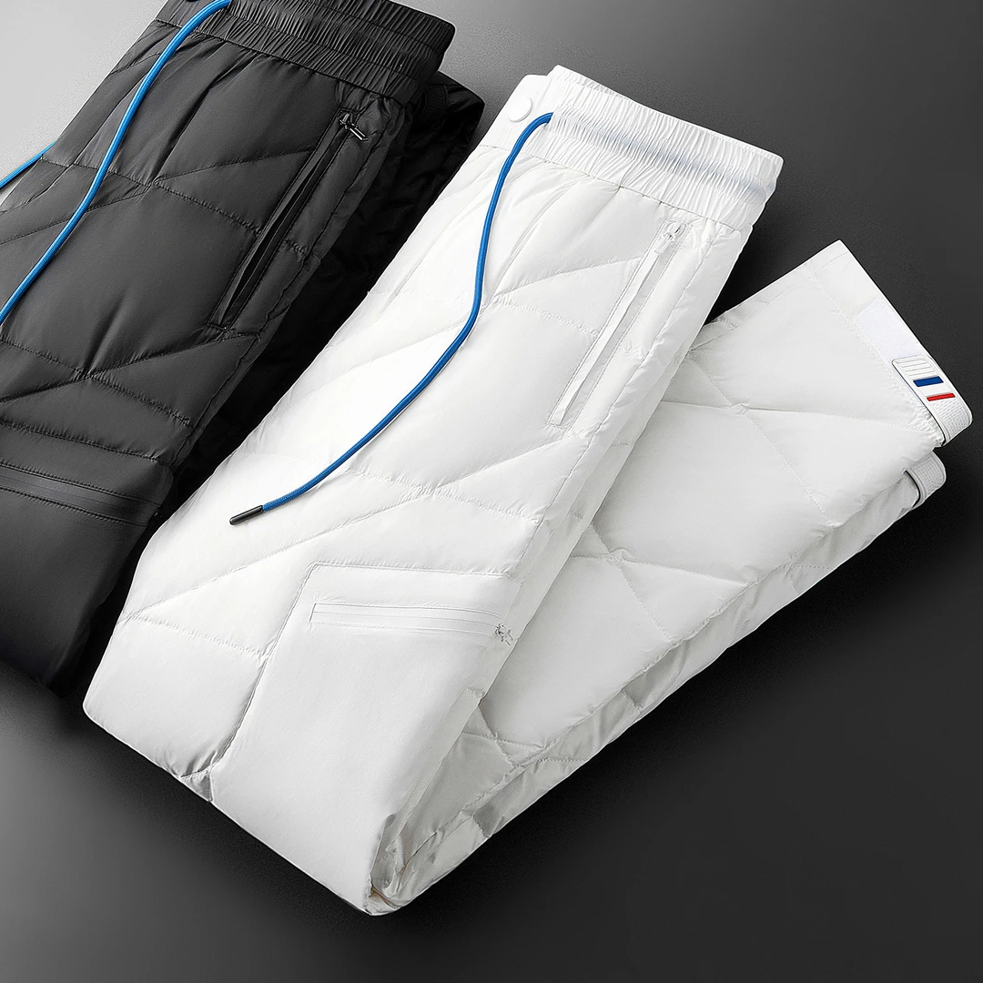 内米霍切轻奢欧货冬季轻盈加厚款情侣男女户外穿休闲直筒羽绒裤潮