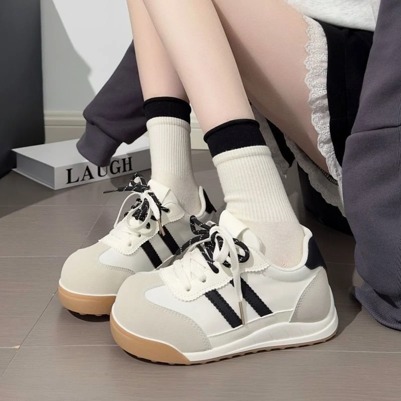 复古大头丑萌德训鞋女夏季透气百搭帆布板鞋休闲运动阿甘鞋小白鞋