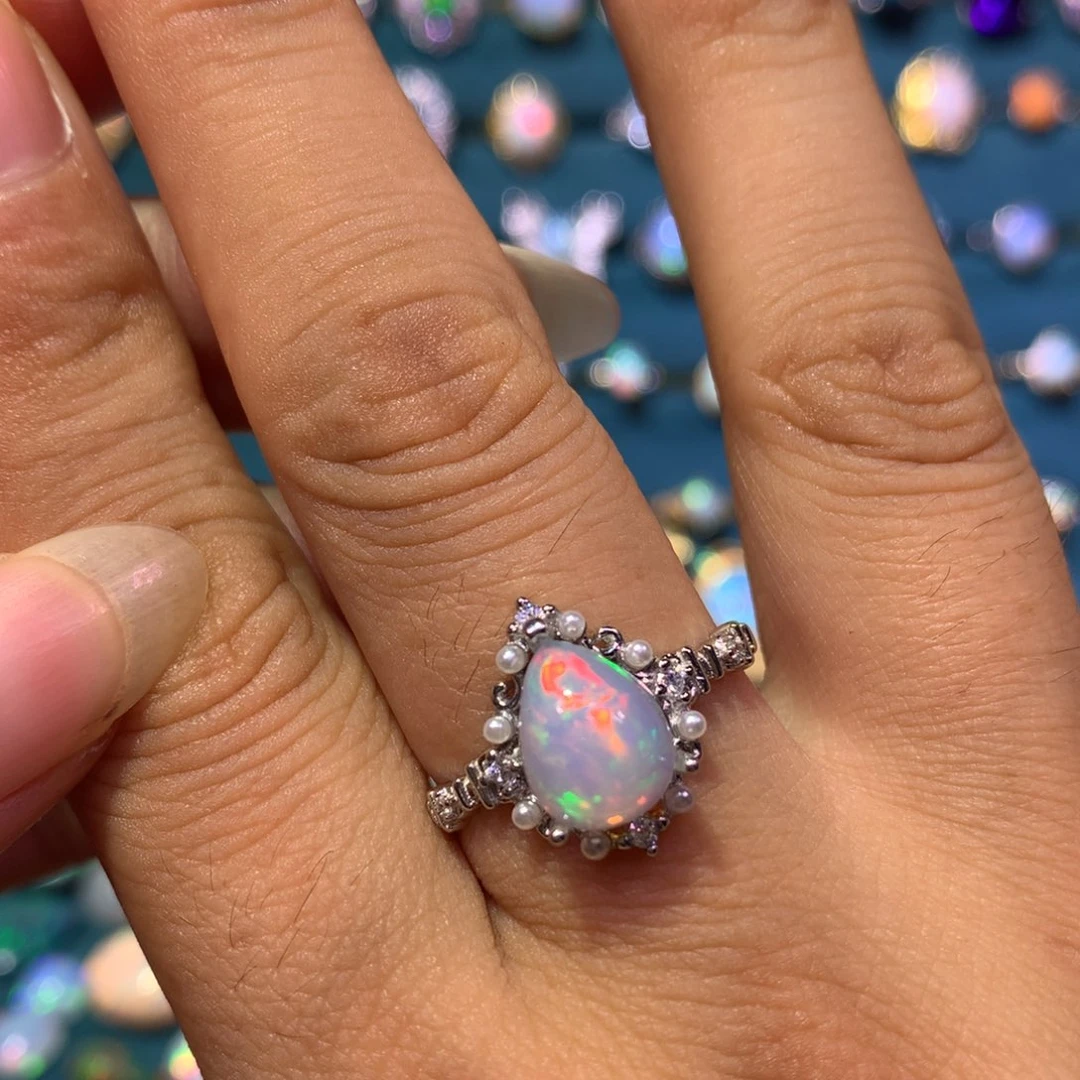 欧泊银S925镶嵌戒指款