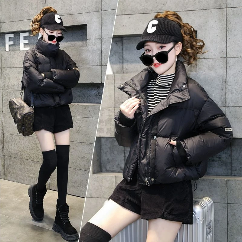 【622】短款棉服冬季新款宽松棉袄设计感立领面包服小个子外套女