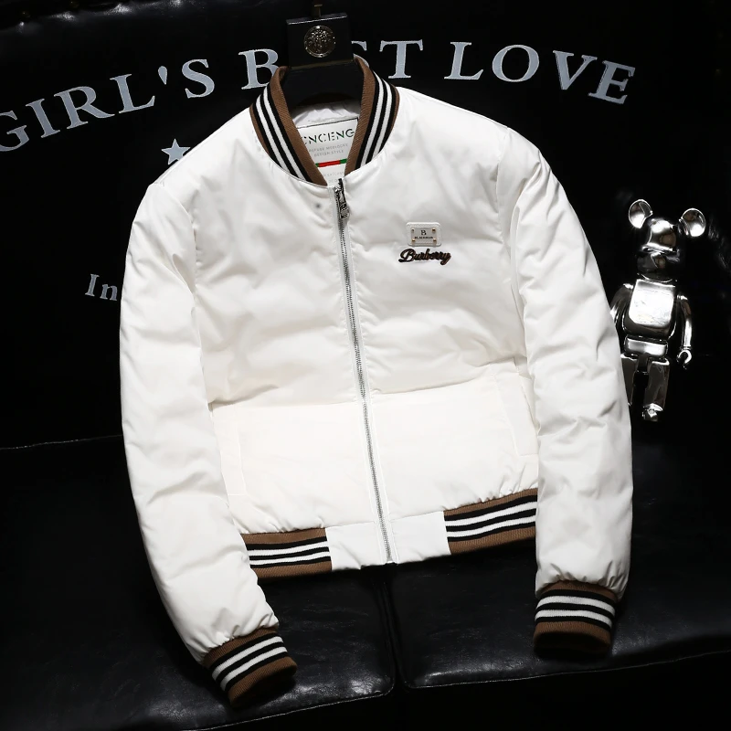 WICESANT乌茨森特欧货羽绒服男士冬季时尚字母立领欧洲站保暖外套