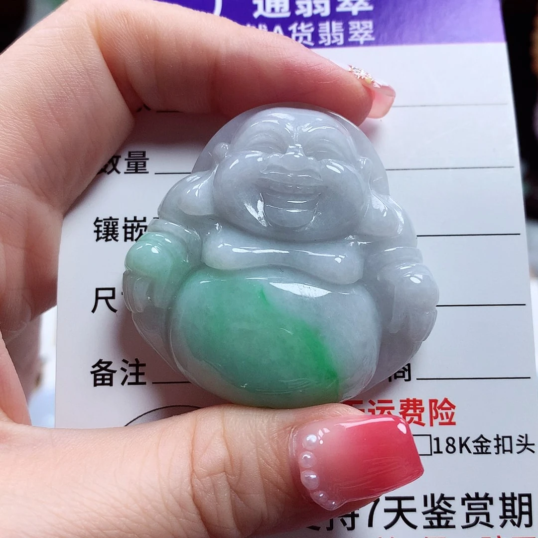 翡翠未镶嵌颈饰佛公
