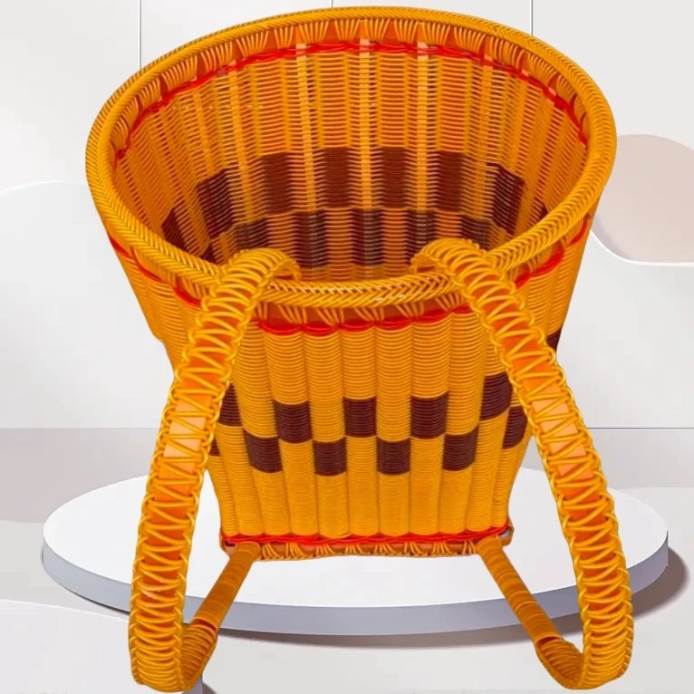 云南仿竹编加厚手工编织藤条竹片民族风成人买菜家用藤编收纳筐